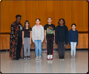 group of students who help in media center